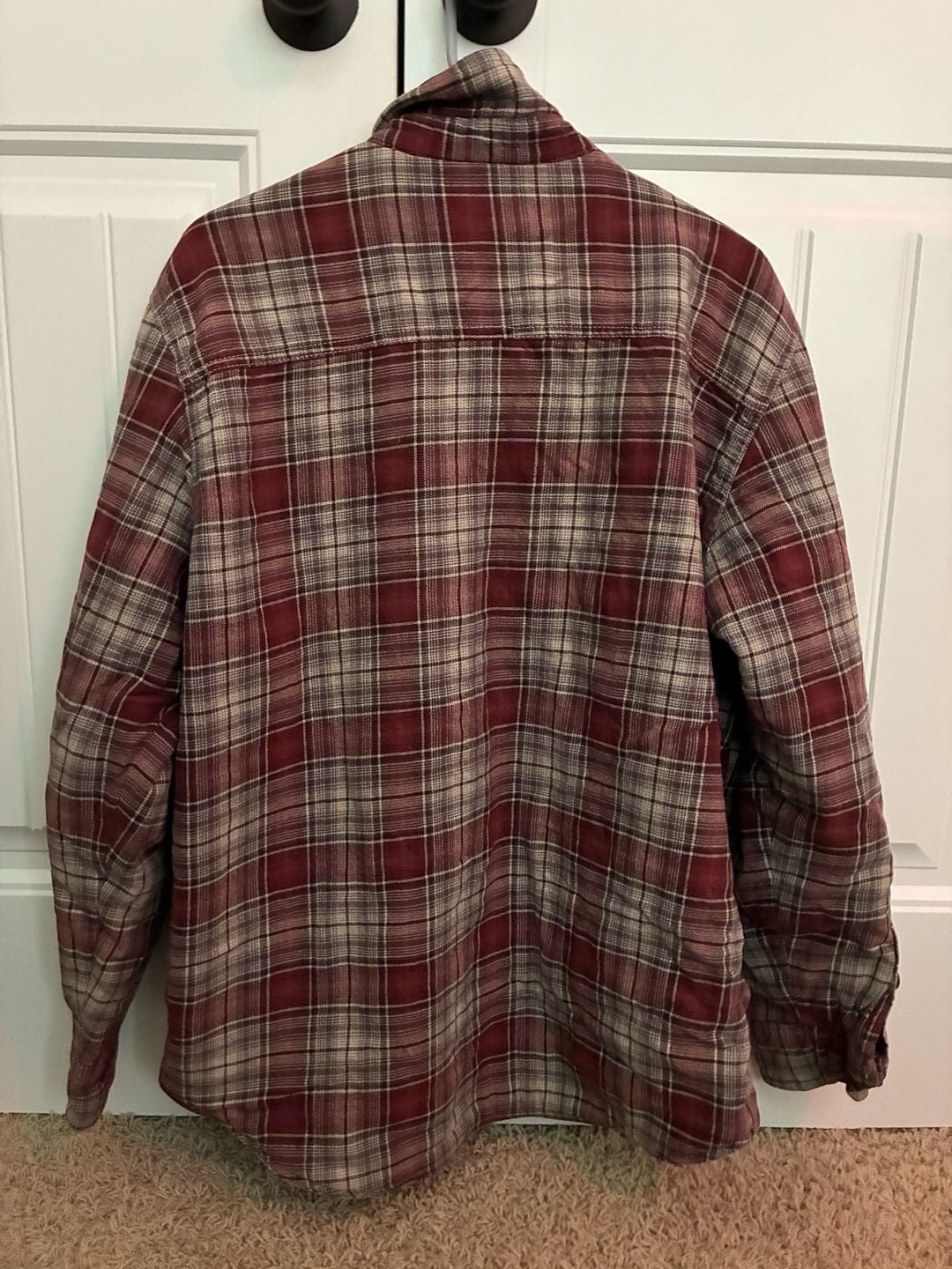 OutdoorLife Red and Beige Plaid Flannel Shirt with Fleece Lining 3