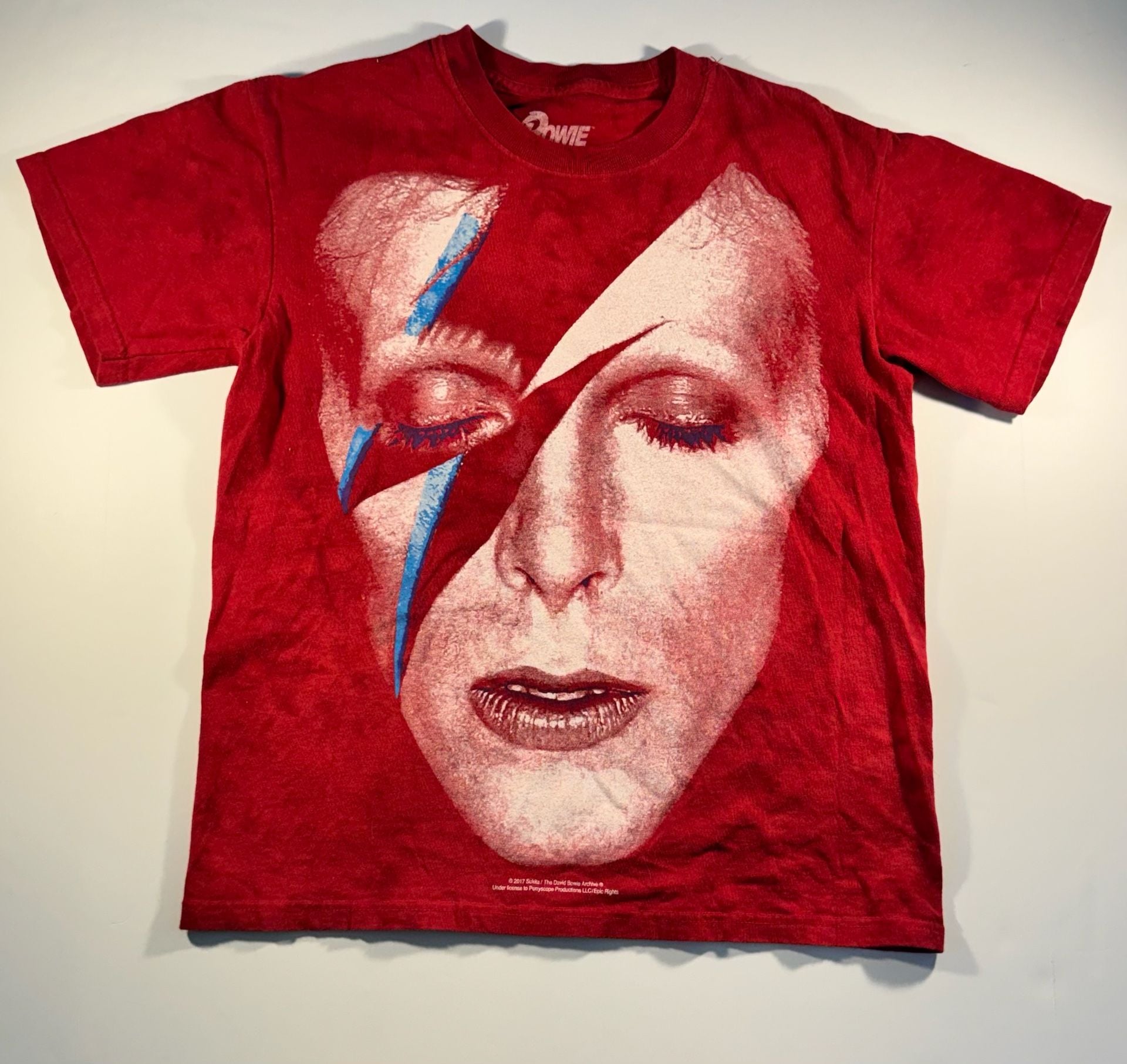 David Bowie Aladdin Sane Red Tie-Dye T-Shirt Size Small 2