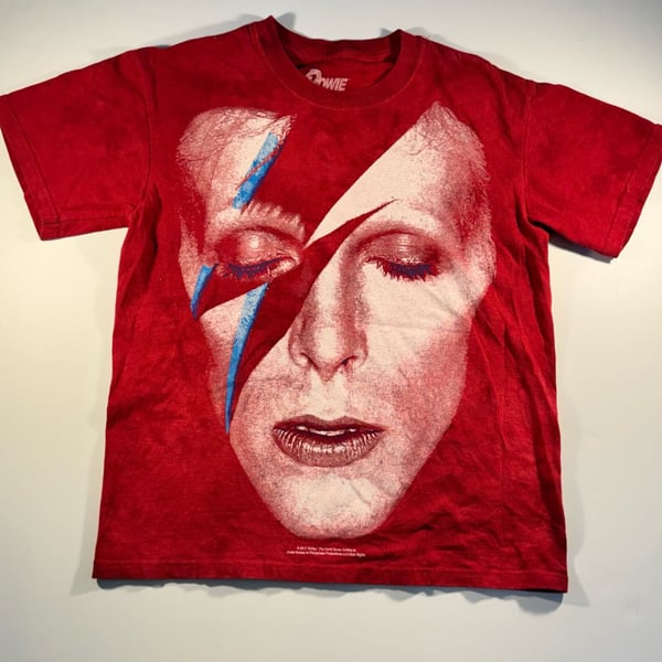 David Bowie Aladdin Sane Red Tie-Dye T-Shirt Size Small
