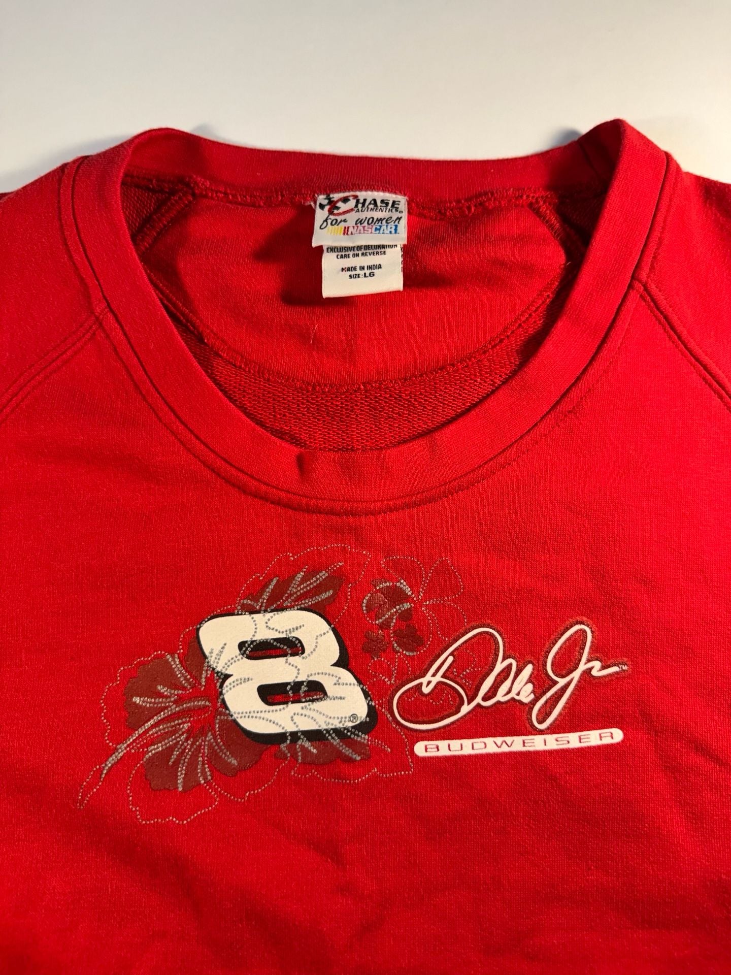 Chase Authentics For Women Nascar Dale Earnhardt Jr. #8 Budweiser Sweatshirt 4