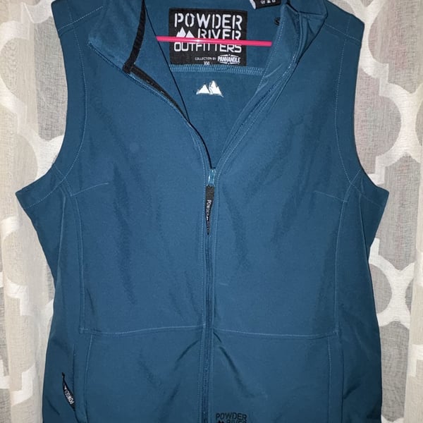 Powder River Outfitters Performance Teal Softshell Vest XXL