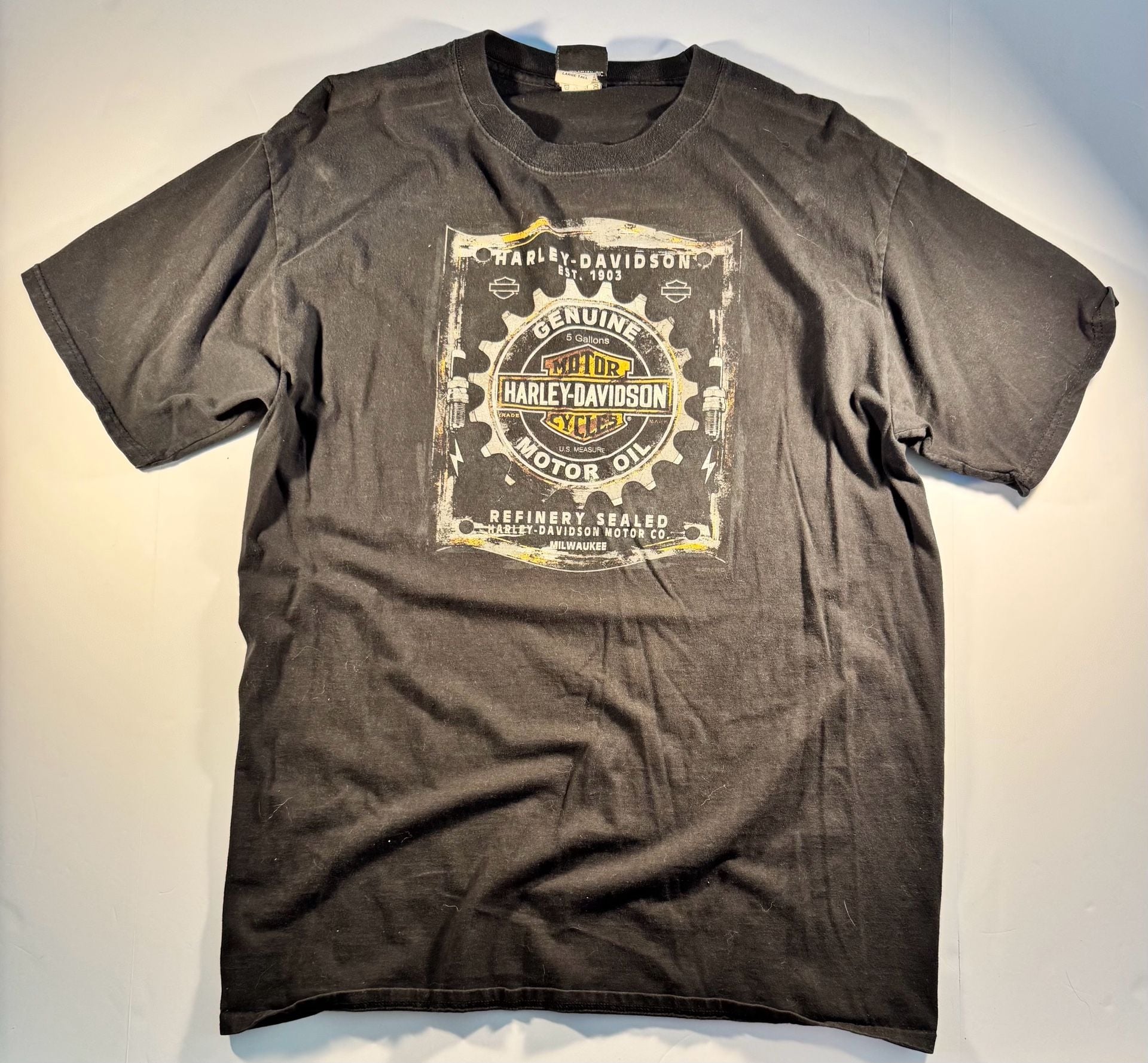 Harley-Davidson Fort Wayne Indiana Dealership Graphic T-Shirt Black Large Tall 2