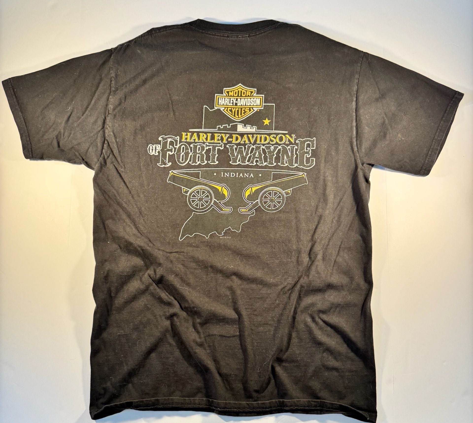 Harley-Davidson Fort Wayne Indiana Dealership Graphic T-Shirt Black Large Tall 3