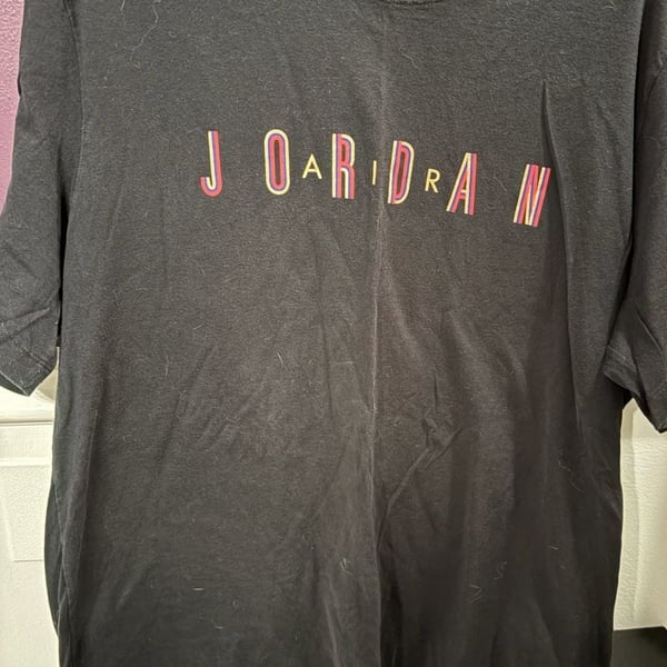 Air Jordan By Nike Alphabet Printing Short Sleeve Black T-Shirt