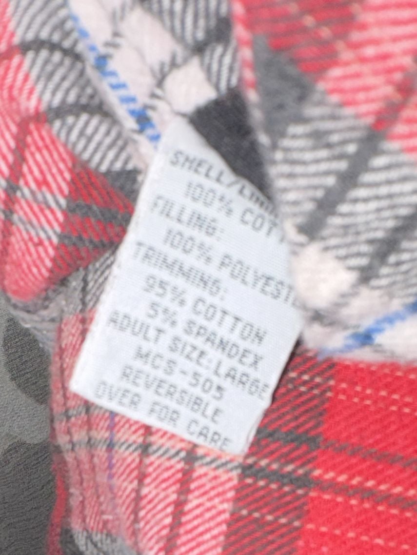 Vintage Marlboro Country Store Reversible Quilted Vest Black Red Plaid Large 5