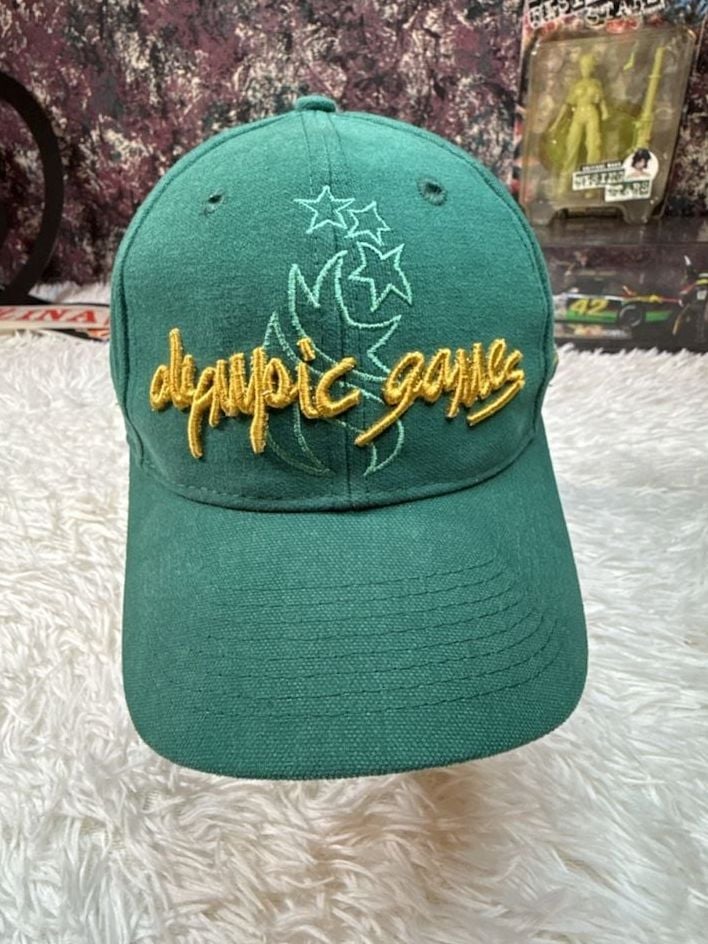 Vintage The Game 1996 Atlanta Olympics Green Script Snapback Hat 2