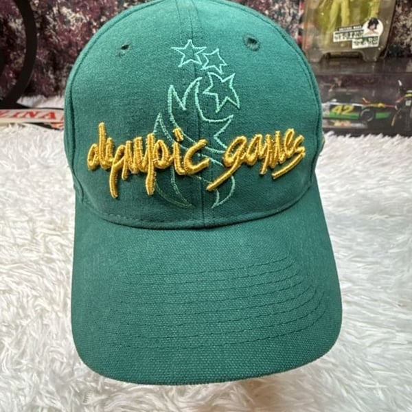 Vintage The Game 1996 Atlanta Olympics Green Script Snapback Hat