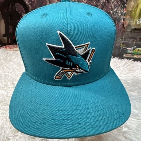 San Jose Sharks Youth NHL Snapback Hat Teal Flat Bill Cap