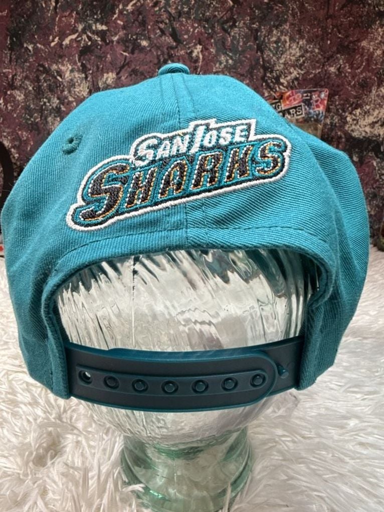 San Jose Sharks Youth NHL Snapback Hat Teal Flat Bill Cap 4