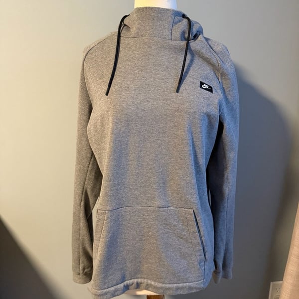Nike Men's Gray Modern French Terry Pullover Hoodie Size Medium