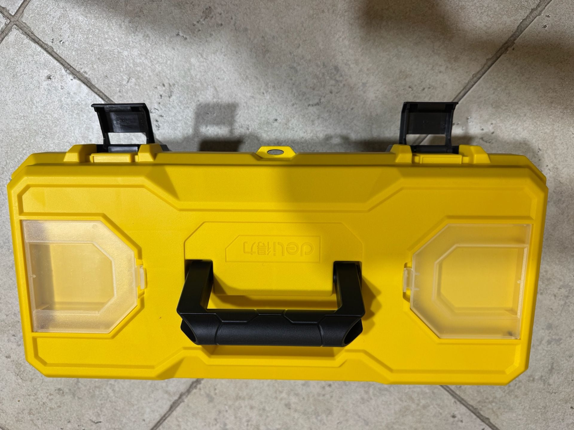 Deli 20-Inch Plastic Tool Box with Double Locks, Yellow and Black, DL432620 3