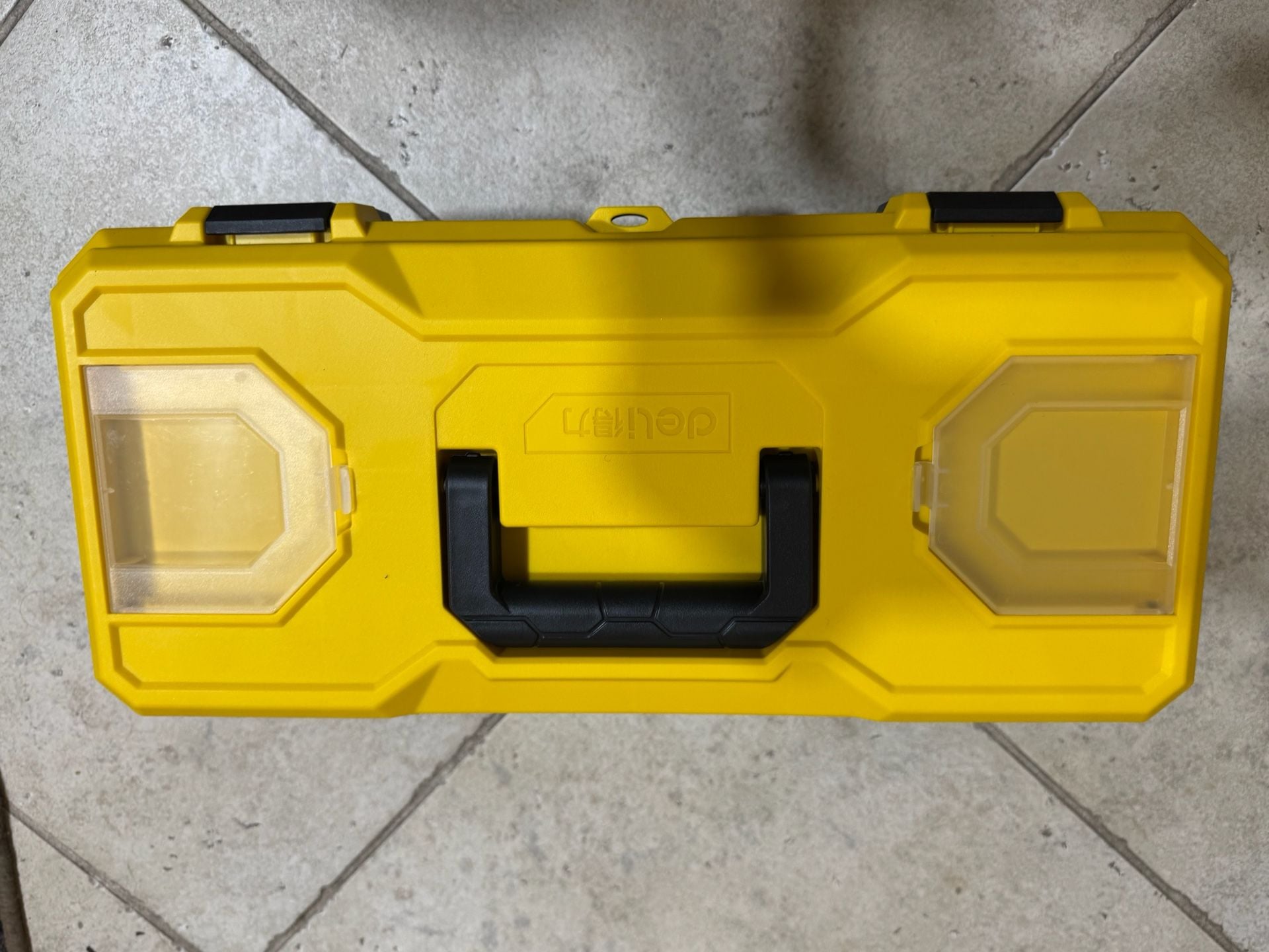 Deli 20-Inch Plastic Tool Box with Double Locks, Yellow and Black, DL432620 5