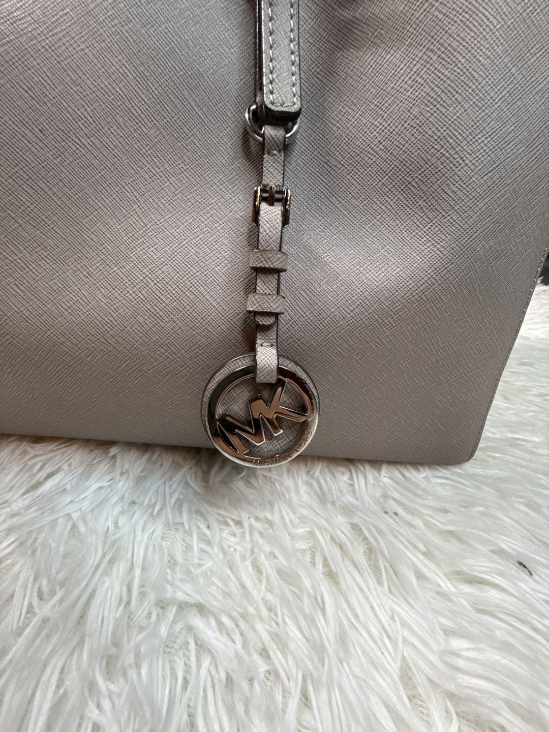 Michael Kors Jet Set Travel Saffiano Leather Tote Bag Steel Gray 3