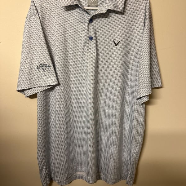 Callaway Men's Chevron Foulard Print Short Sleeve Golf Polo Shirt Large