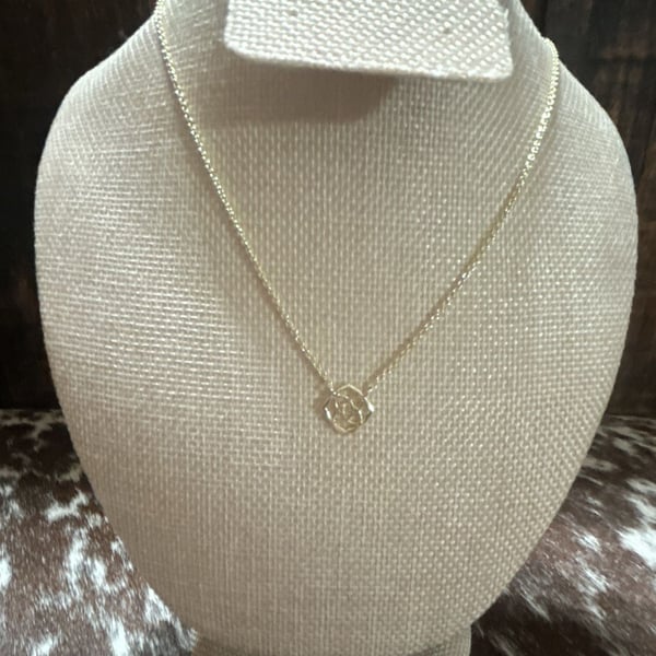 Kendra Scott Gold-Tone Camellia Flower Pendant Necklace