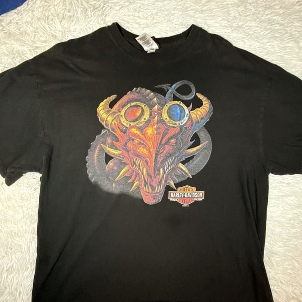 Harley-Davidson 2019 Steampunk Dragon Goggles Graphic Black T-Shirt XXL