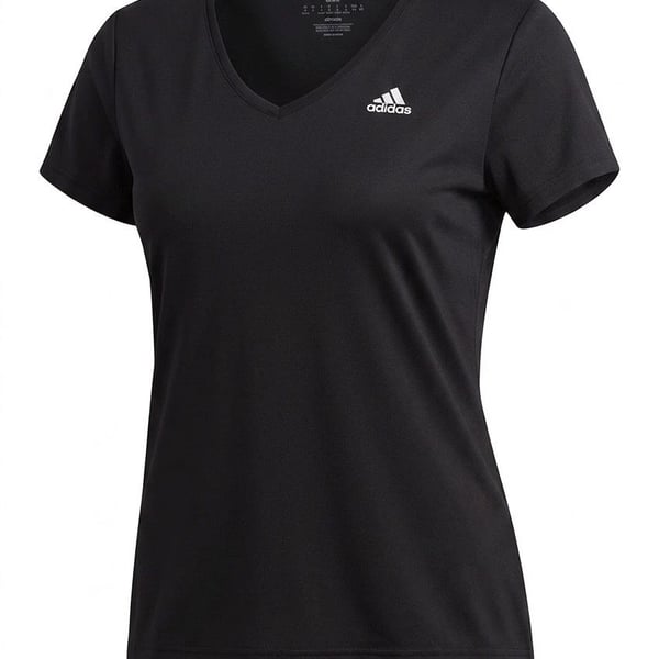Adidas Climalite Women's Black V-Neck Athletic Short Sleeve T-Shirt Size L