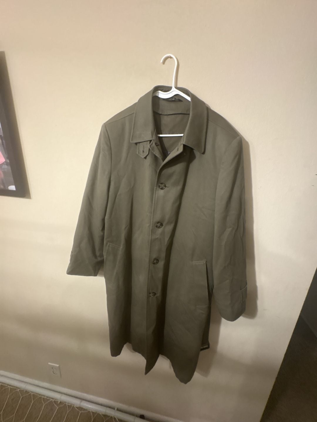Calvin Klein Olive Green Trench Coat Size 42R 2