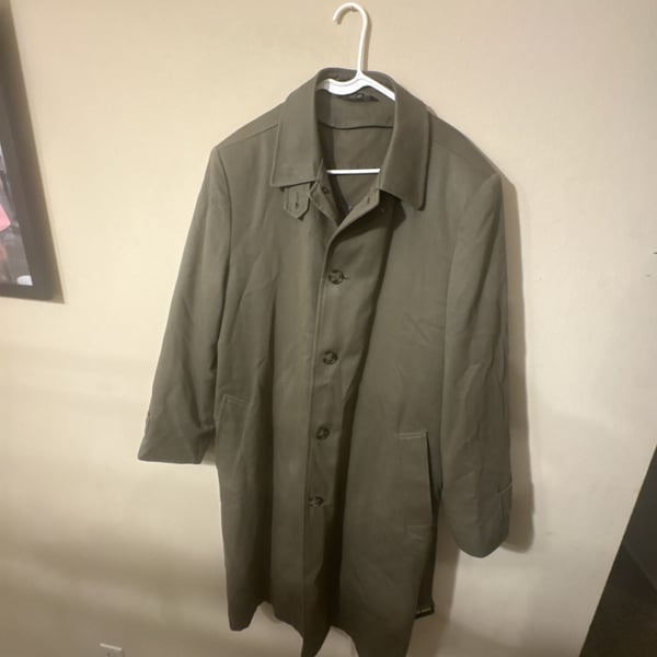 Calvin Klein Olive Green Trench Coat Size 42R