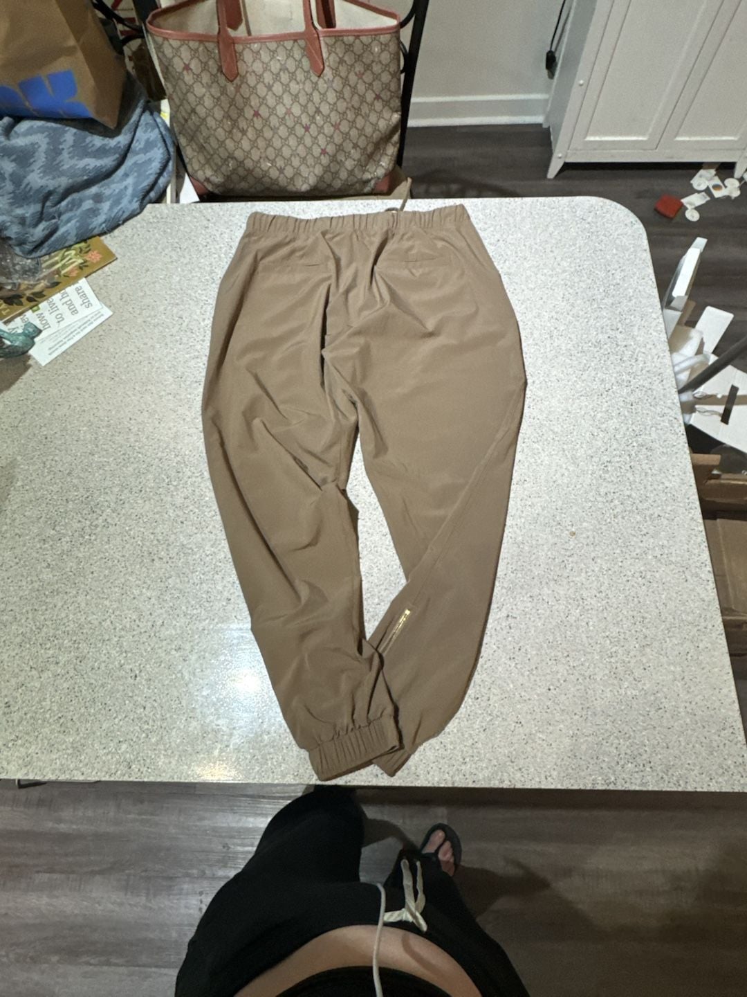 Albion Fit Women's Taupe Active Jogger Pants with Ankle Zippers Size M 6