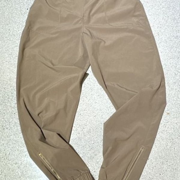 Albion Fit Women's Taupe Active Jogger Pants with Ankle Zippers Size M