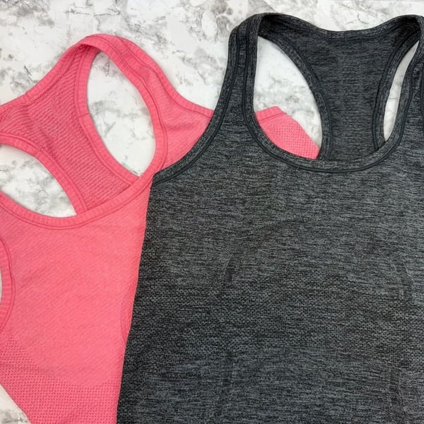 Lululemon Swiftly Tech Racerback Tank Top Bundle Coral and Grey, both Size 8