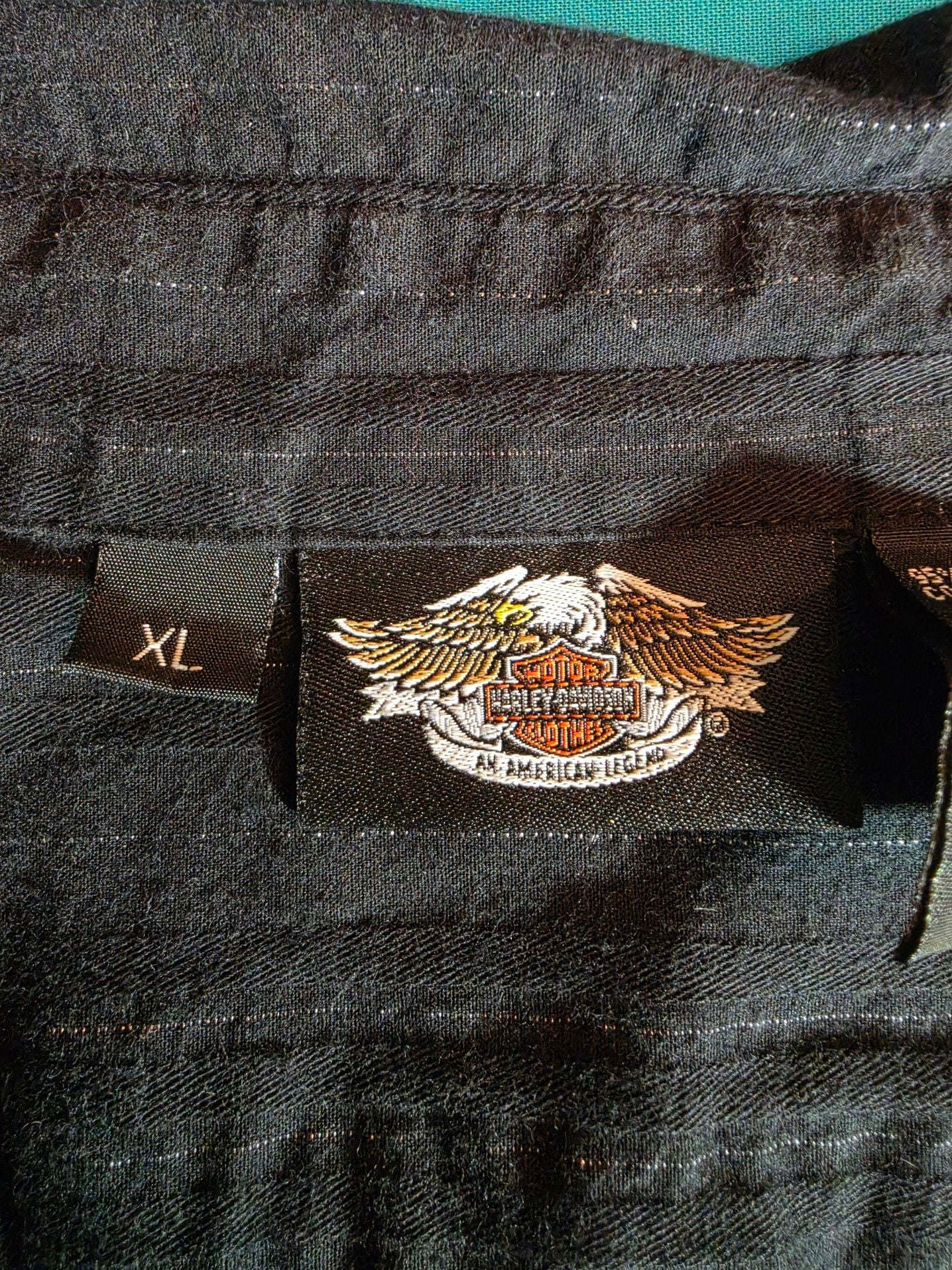 Harley-Davidson Women's Black Striped Button Up Long Sleeve Embroidered Shirt 3