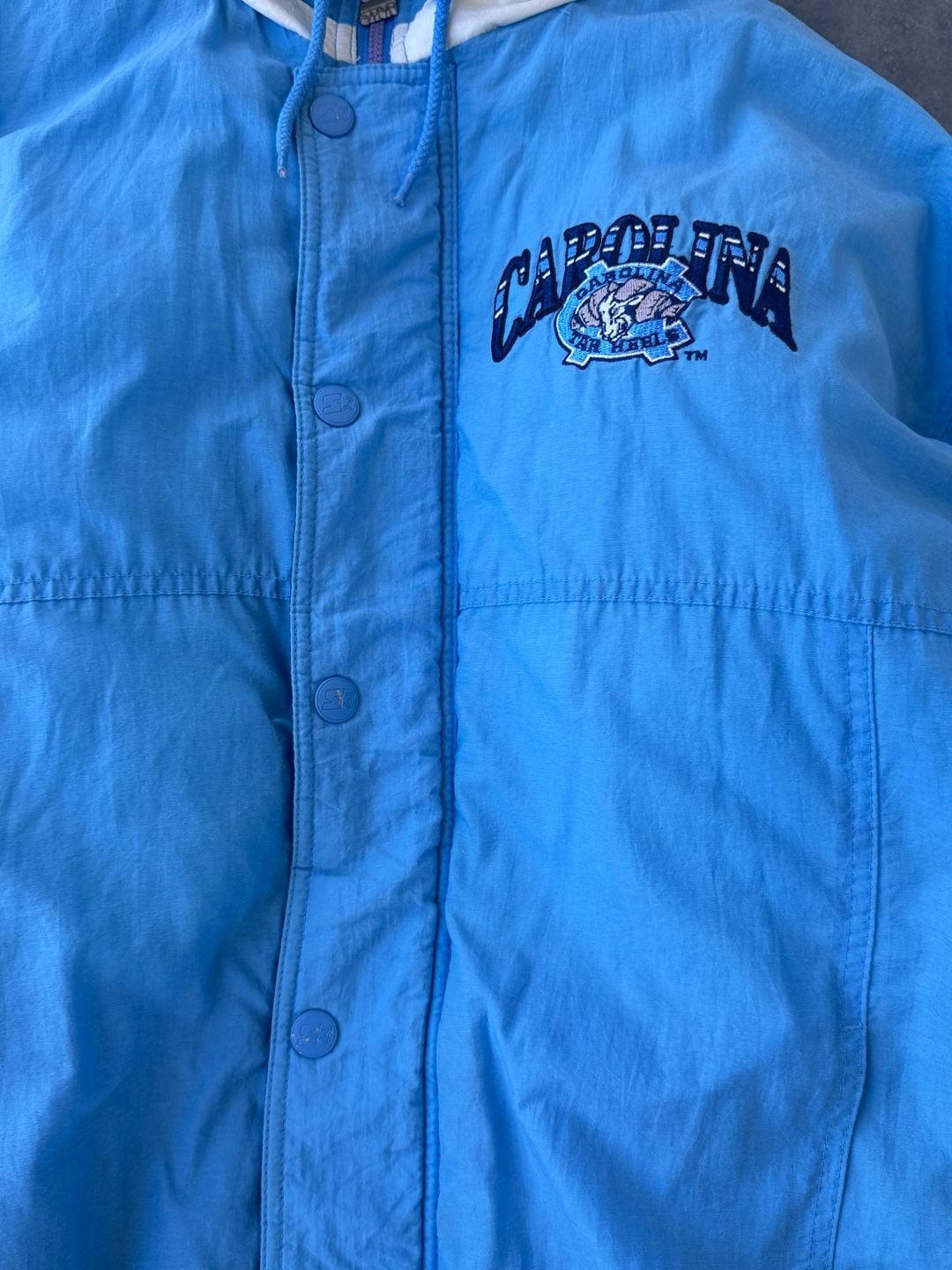 Vintage North Carolina Tar Heels Starter Hooded Jacket Size M 3