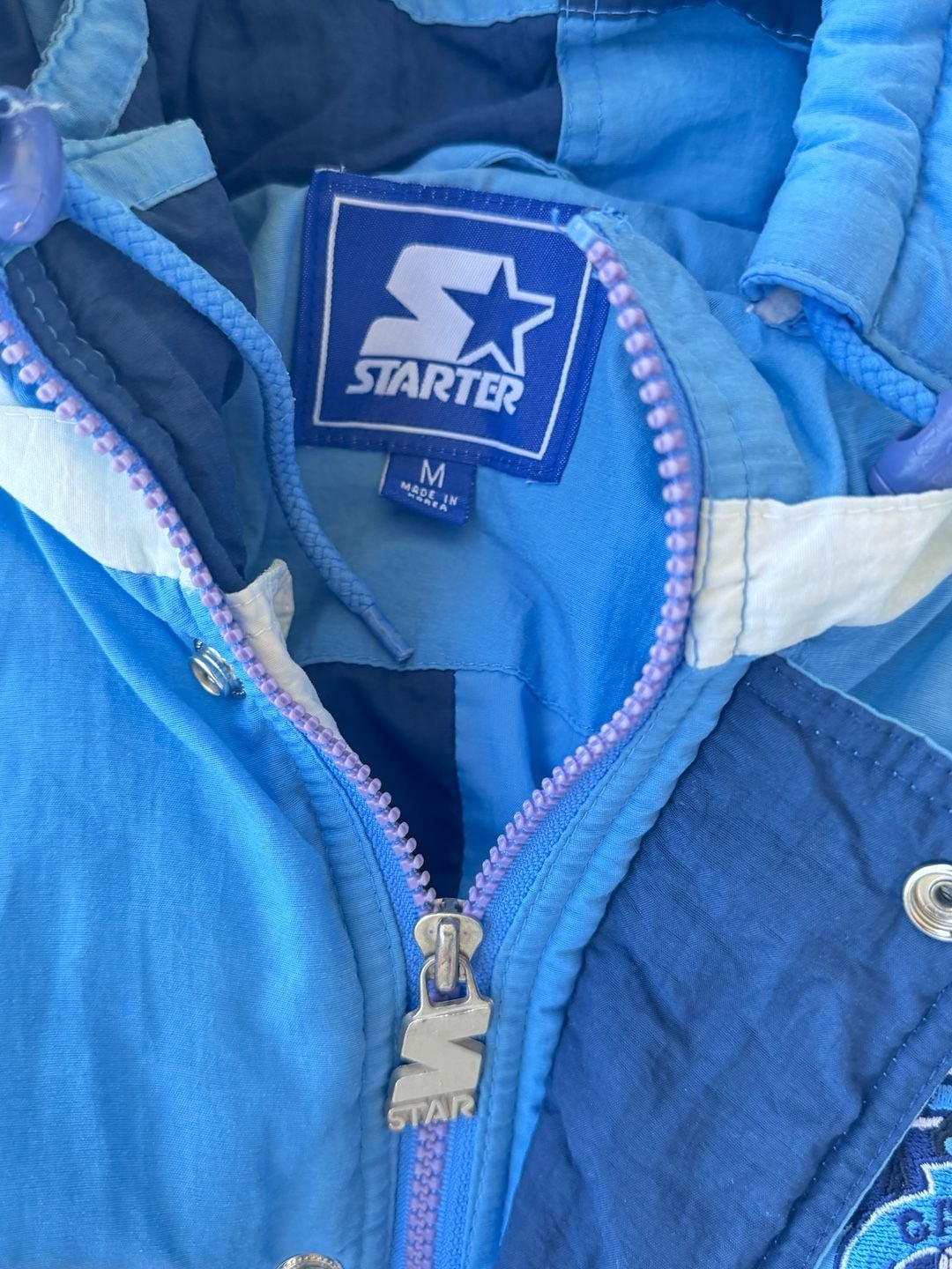 Vintage North Carolina Tar Heels Starter Hooded Jacket Size M 5