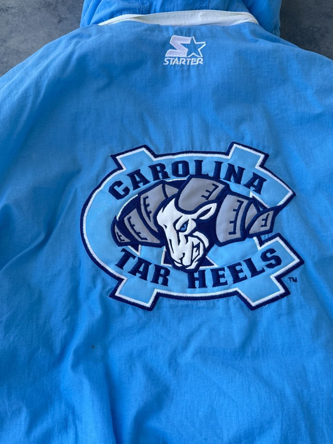 Vintage North Carolina Tar Heels Starter Hooded Jacket Size M 7