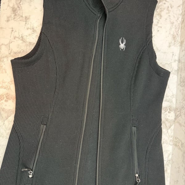 Spyder Black Full Zip Knit Fleece Lined Outdoor Vest Women's Size Small