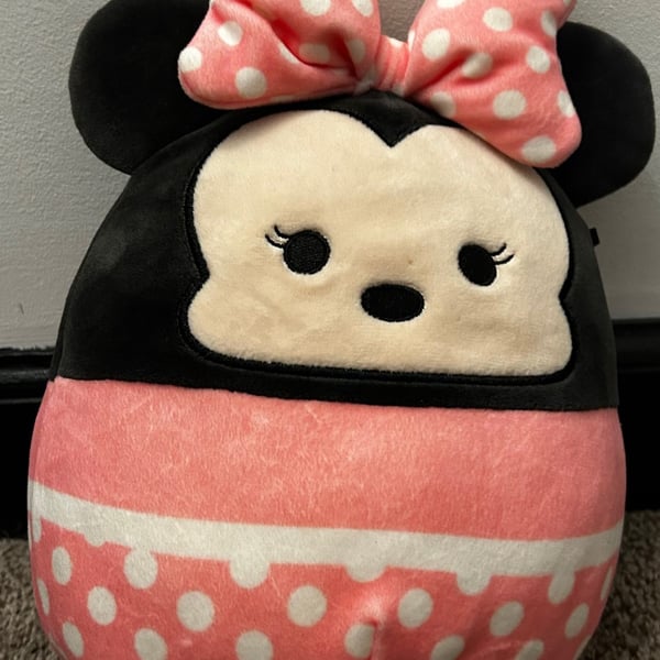 Squishmallows Disney Minnie Mouse Pink Polka Dot Bow Plush Stuffed Toy