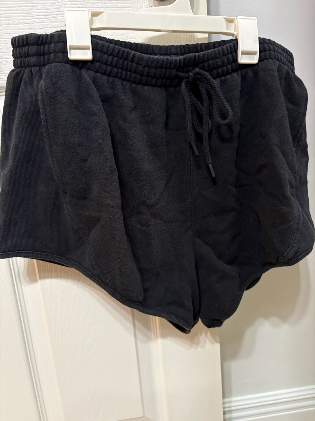 Victoria's Secret PINK Black Off-Duty Terry Lounge Shorts Drawstring 2