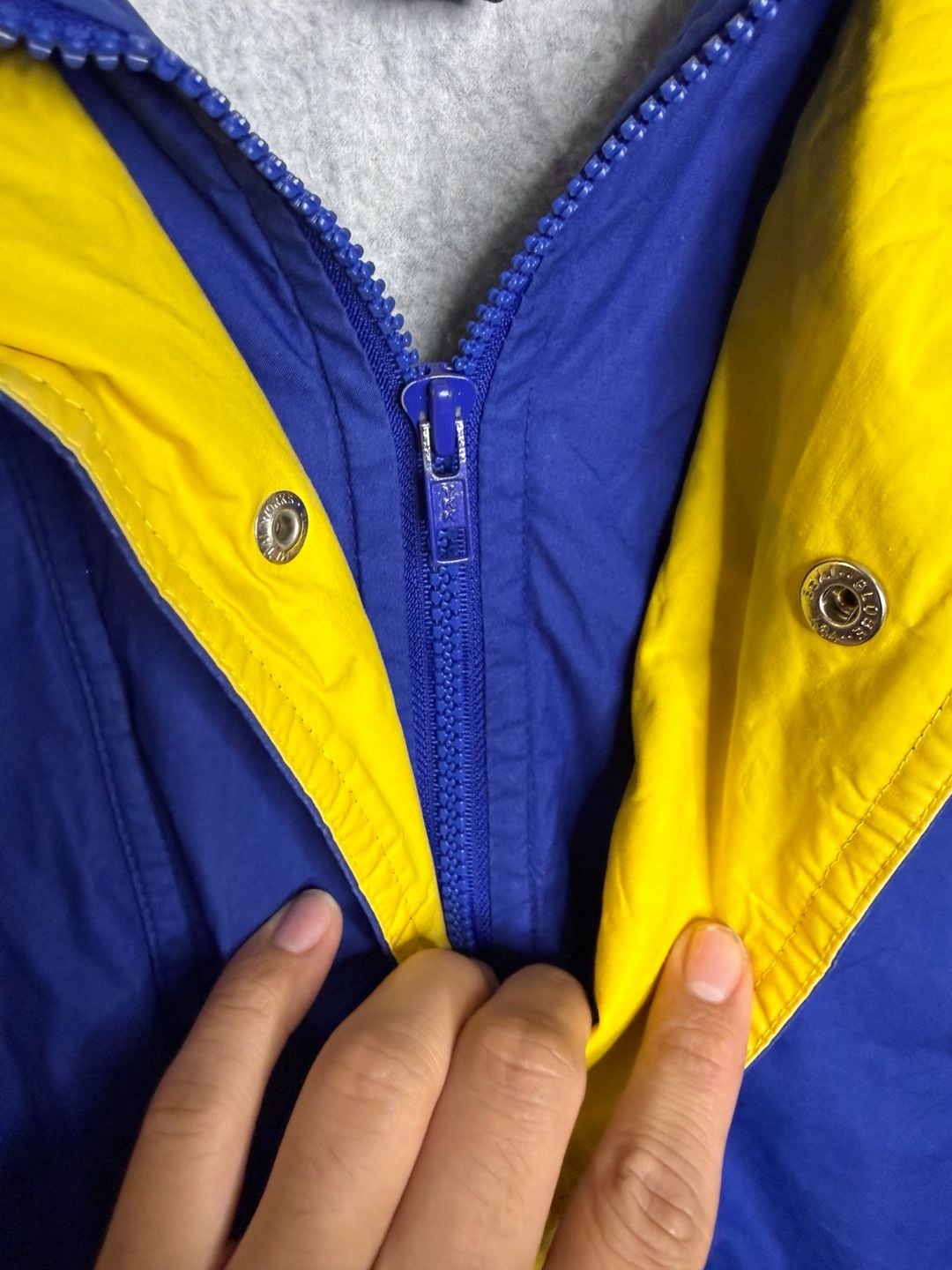 Vintage Polo Sporting Goods Ralph Lauren Blue Yellow Fleece Lined Jacket Size XL 4
