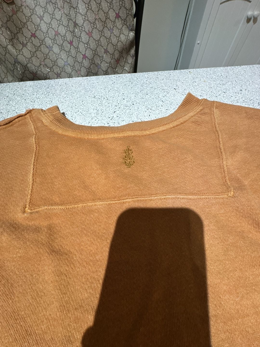 Free People Cool Rider Pullover Sweatshirt Cropped Orange 7