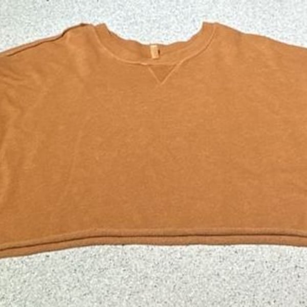 Free People Cool Rider Pullover Sweatshirt Cropped Orange