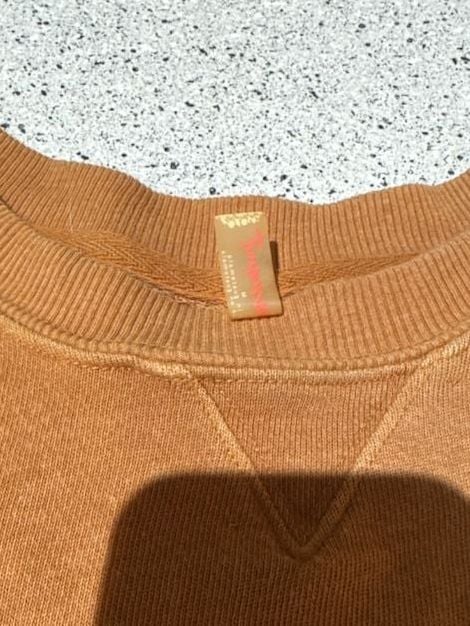 Free People Cool Rider Pullover Sweatshirt Cropped Orange 3