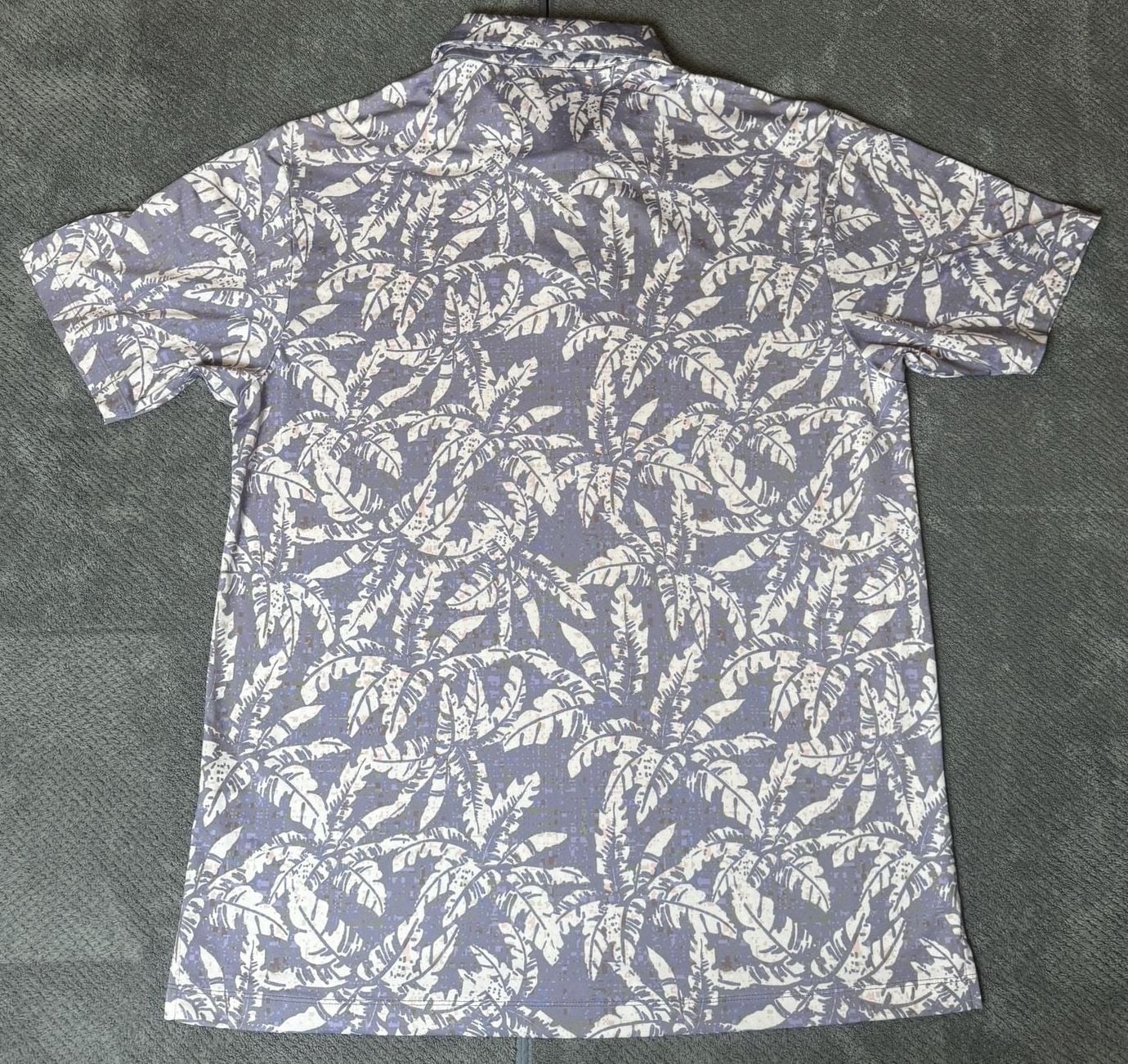Bad Birdie Men's Palm Leaf Botanical Print Performance Golf Polo Shirt XL 1204 5