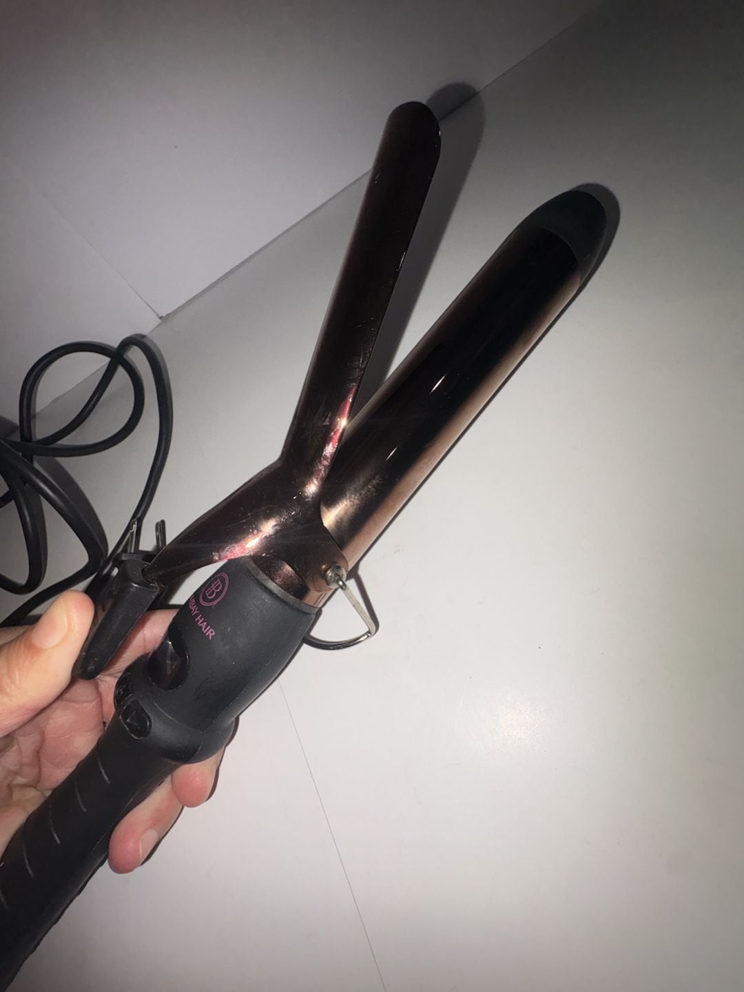 Bombay Hair 32mm Rose Gold Curling Iron with Clamp Digital LCD Display 3
