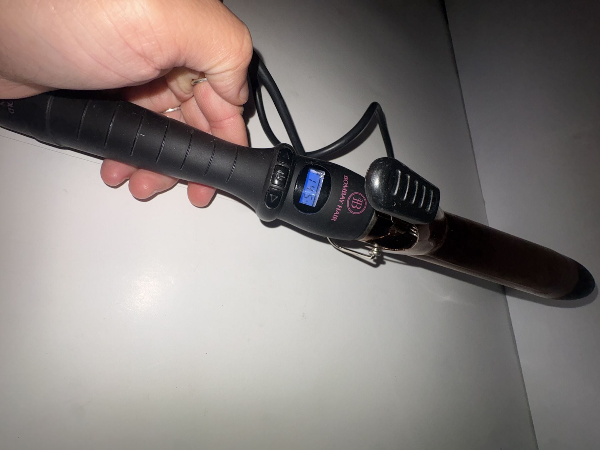 Bombay Hair 32mm Rose Gold Curling Iron with Clamp Digital LCD Display 4