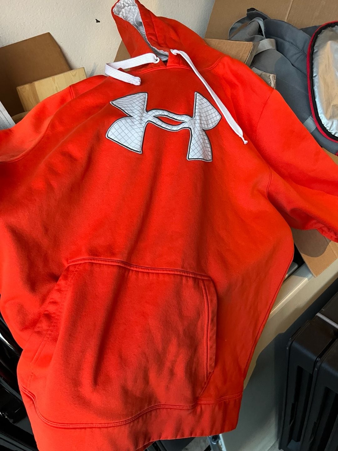 Under Armour Orange Pullover Hoodie Sweatshirt 2