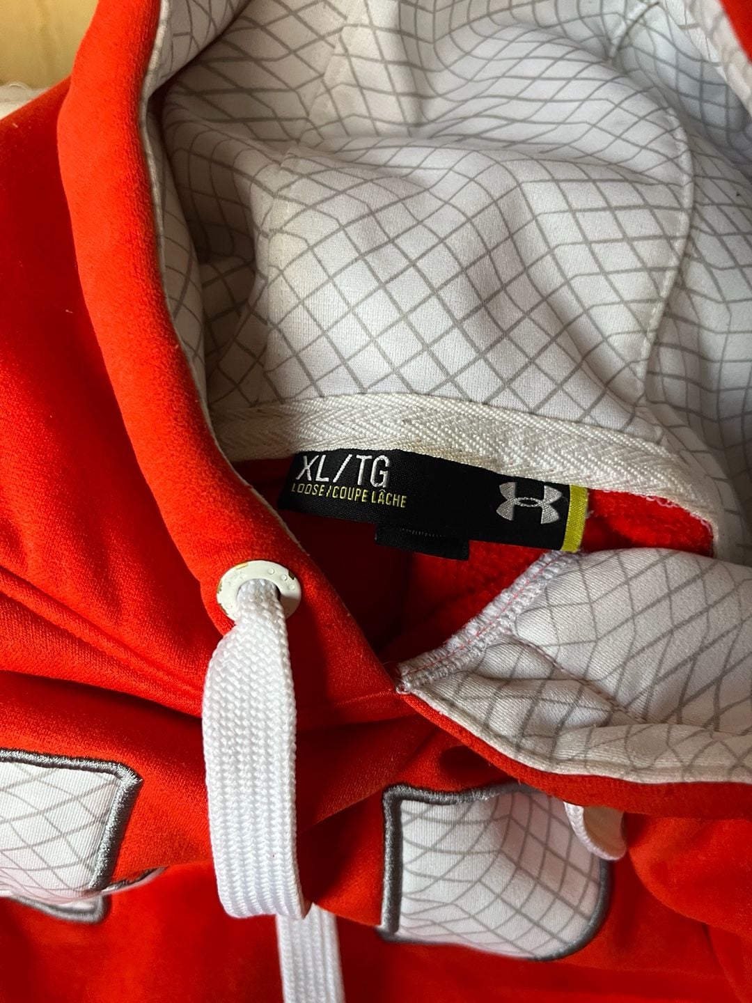 Under Armour Orange Pullover Hoodie Sweatshirt 3