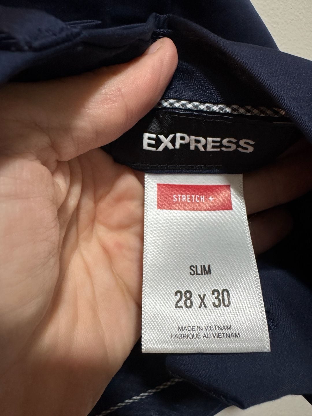 Express Men’s Navy Slim Fit 3-Piece Suit 36S / 28x30 Stretch+ 9