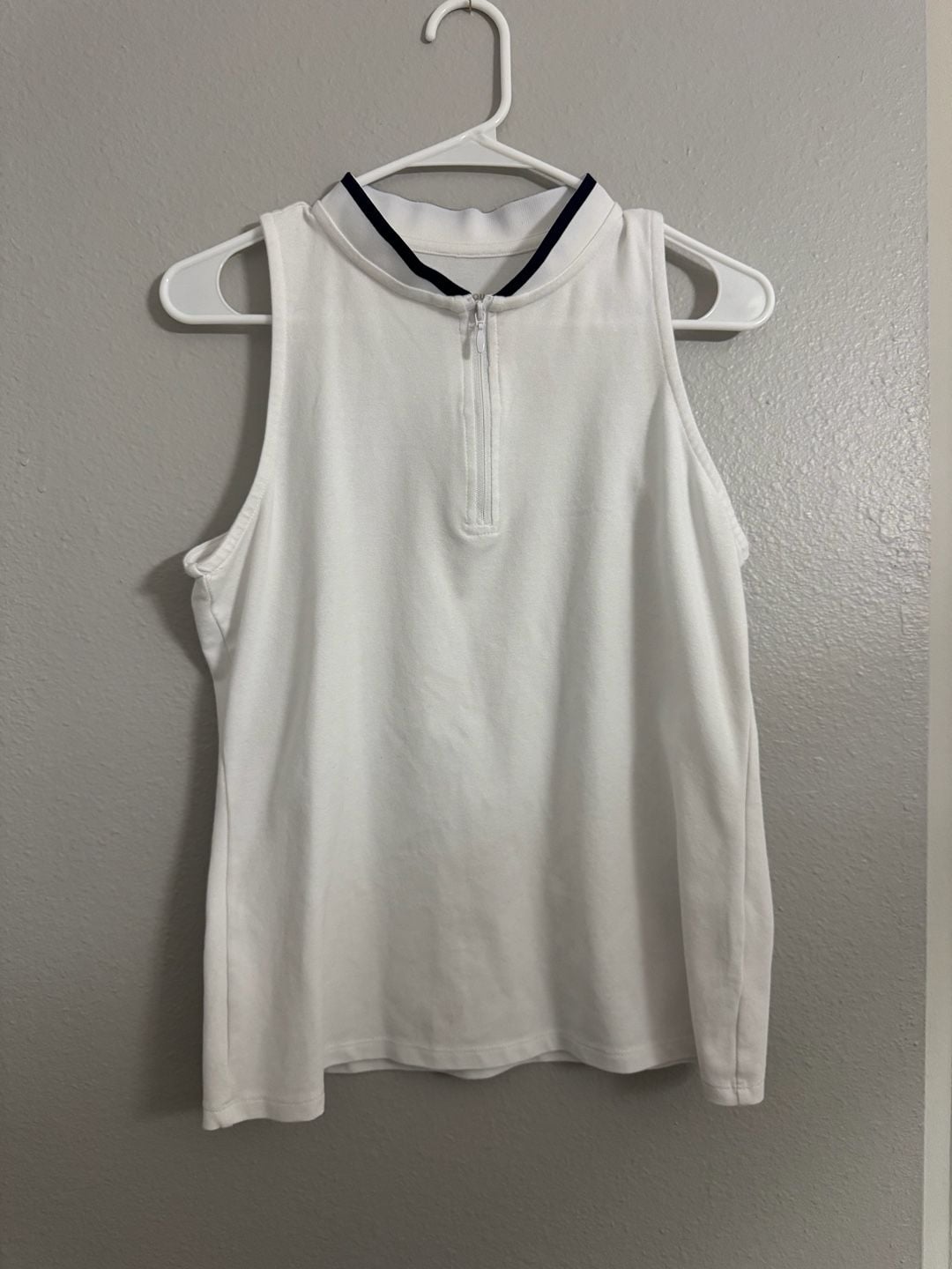 Threads 4 Thought ReActive Half Zip Tennis Tank Top White Size M 2