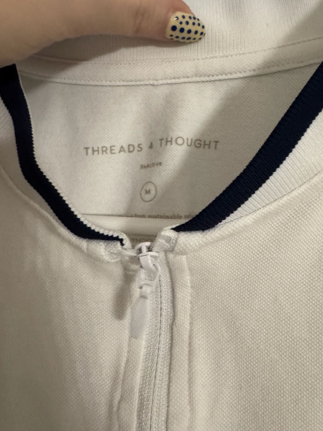 Threads 4 Thought ReActive Half Zip Tennis Tank Top White Size M 3