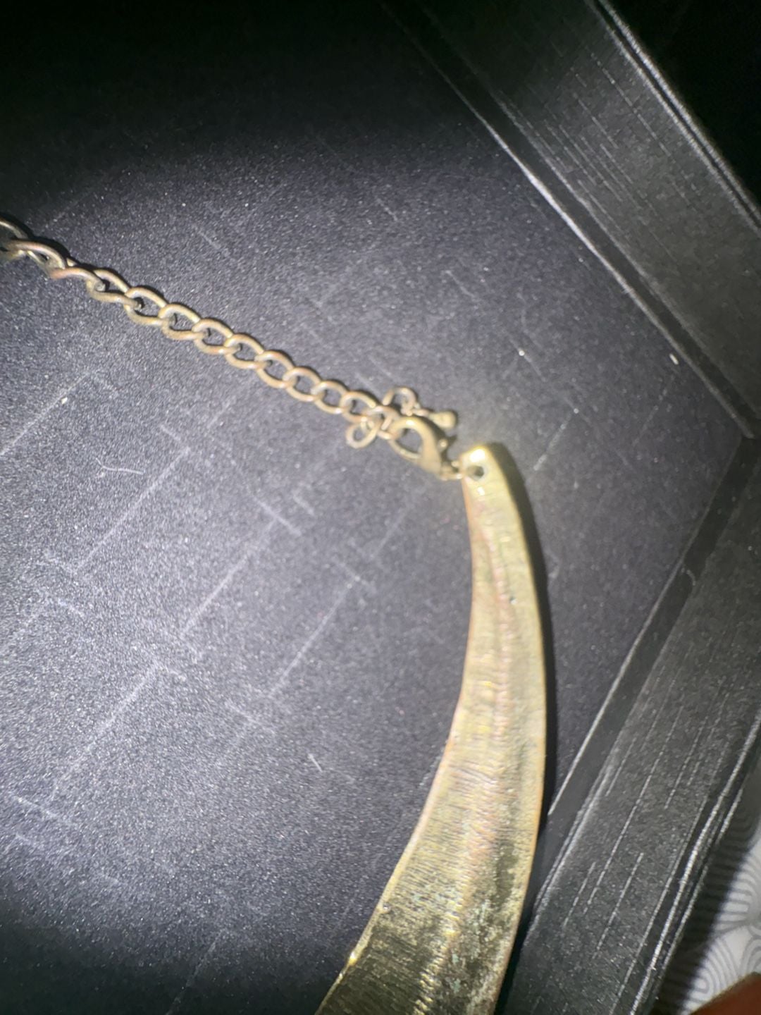 Vintage Hammered Gold Tone Statement Collar Necklace 4