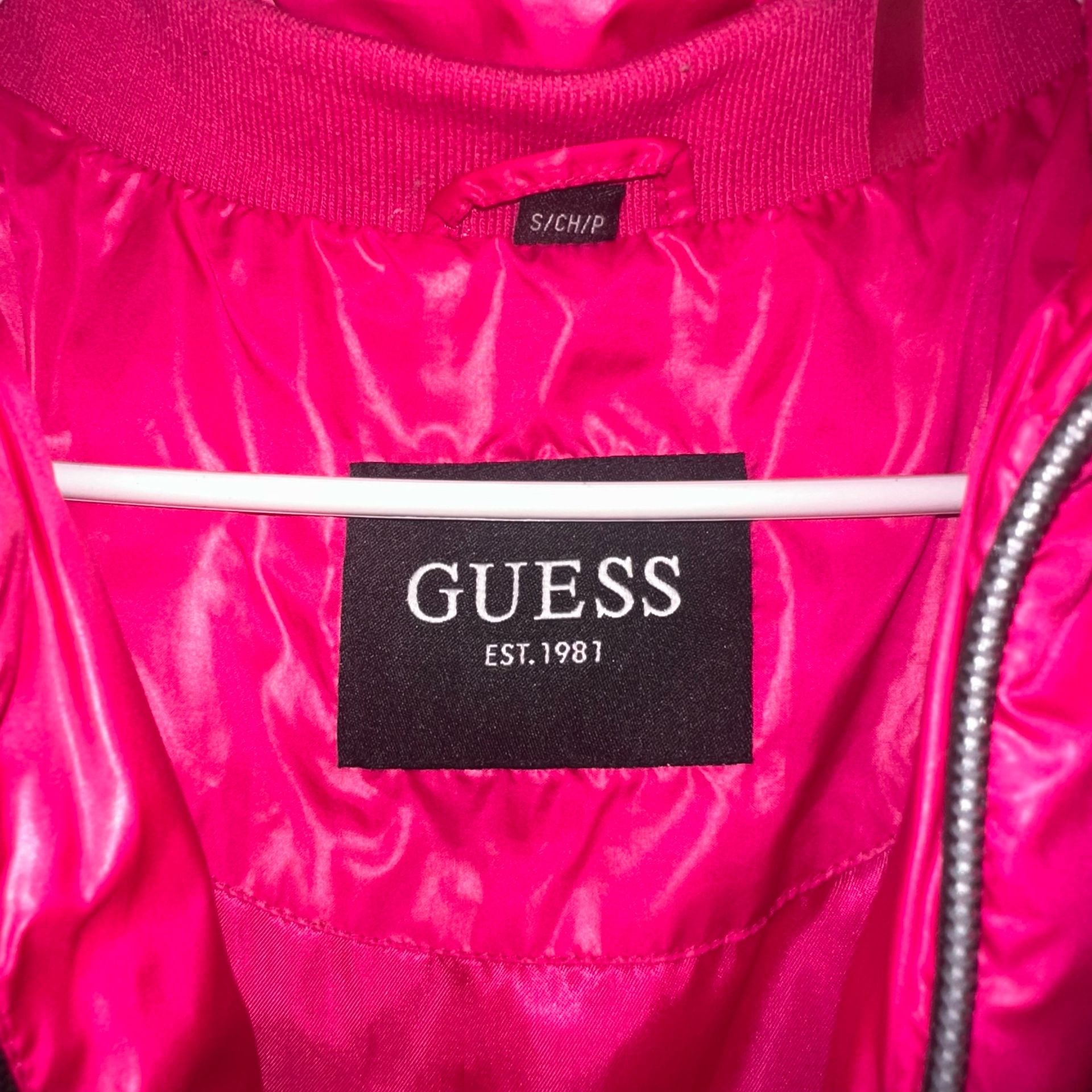 Guess Women's Magenta Pink Quilted Puffer Jacket Coat Size Small 3
