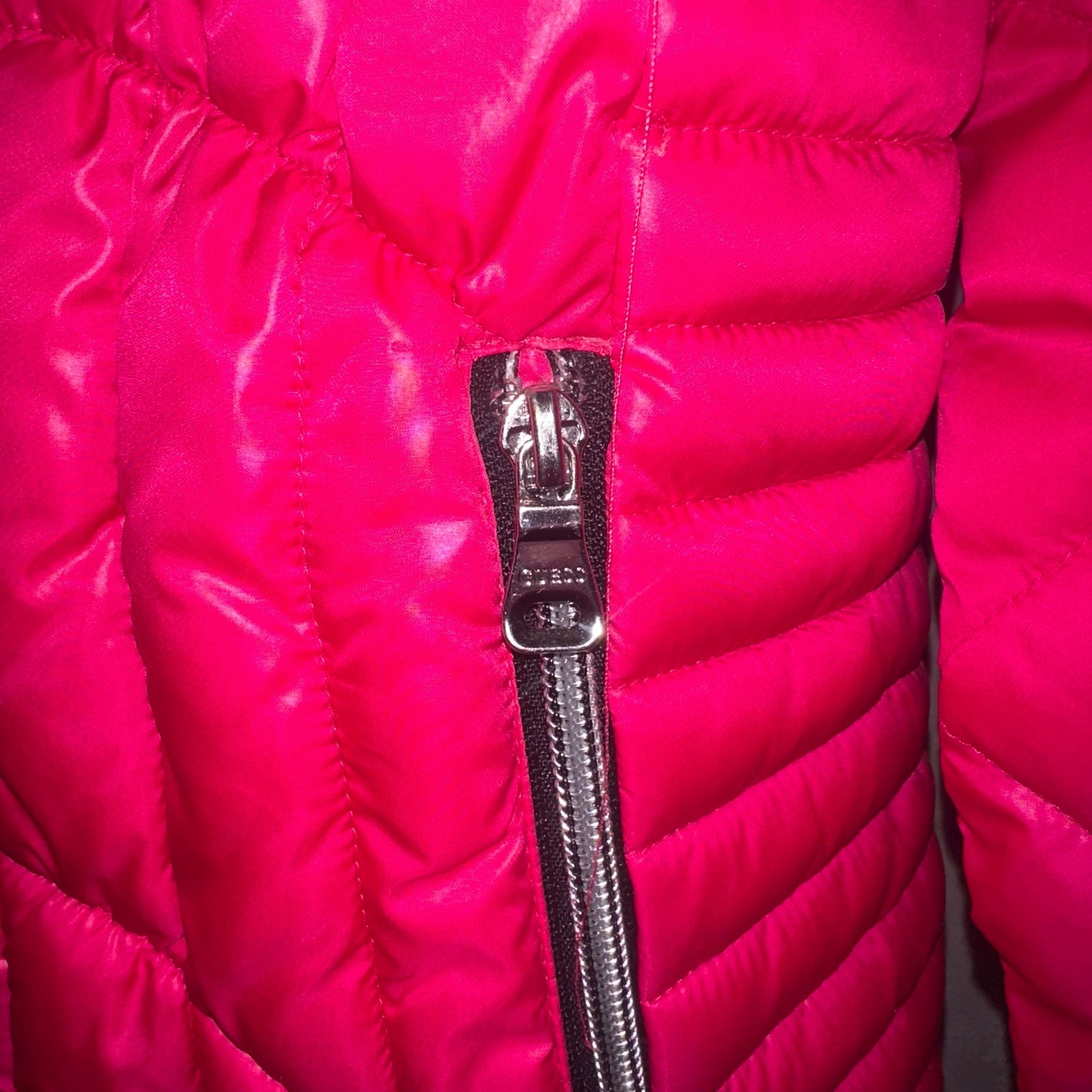 Guess Women's Magenta Pink Quilted Puffer Jacket Coat Size Small 4