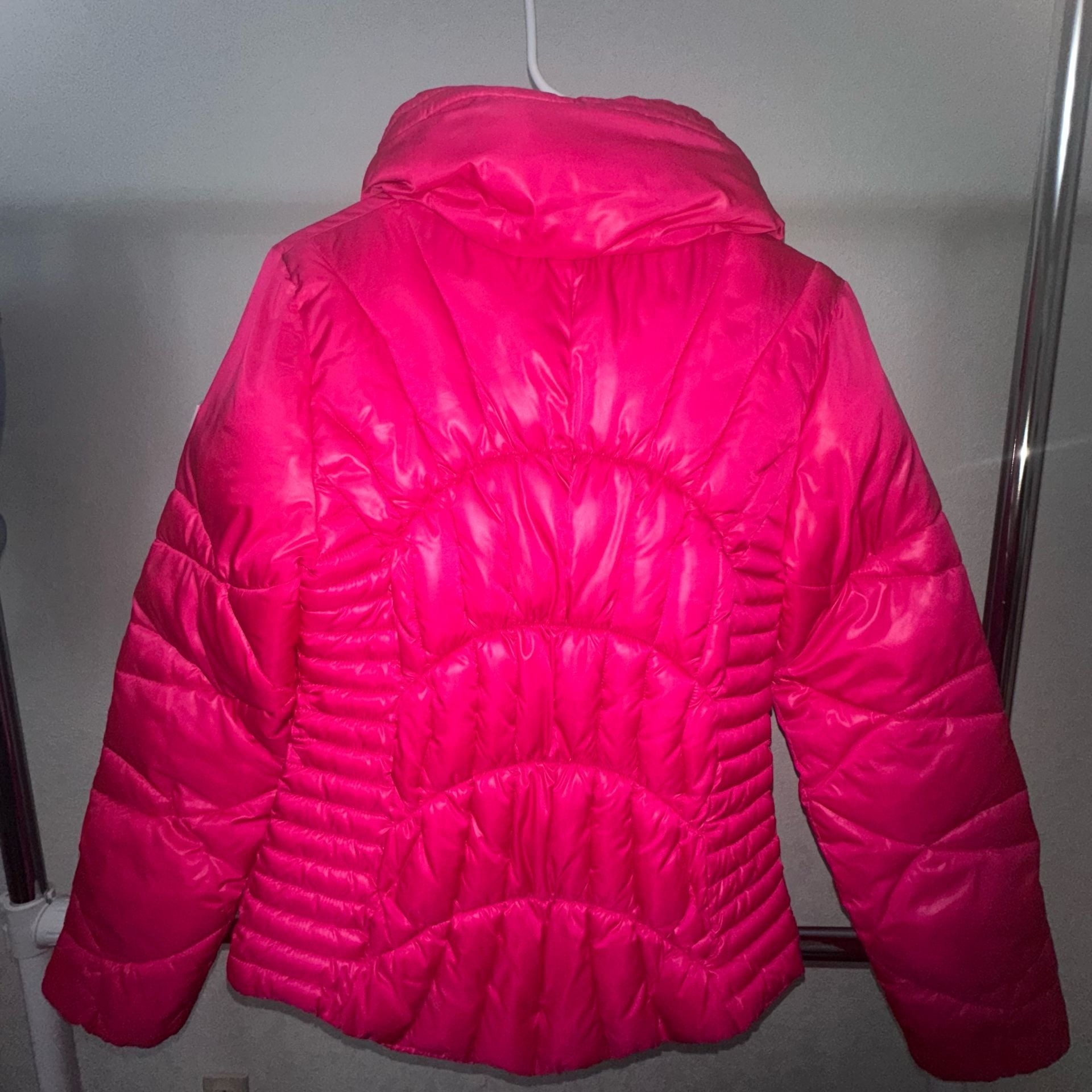Guess Women's Magenta Pink Quilted Puffer Jacket Coat Size Small 8