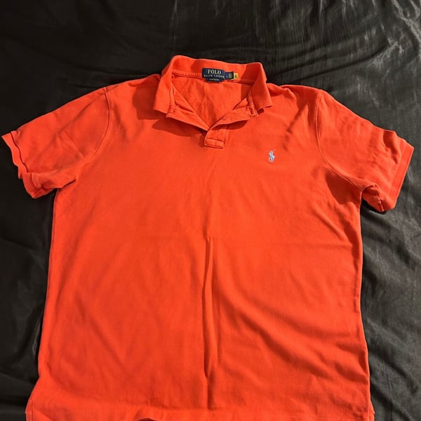 Polo Ralph Lauren Men's Classic Fit Orange Short Sleeve Polo Shirt Size L